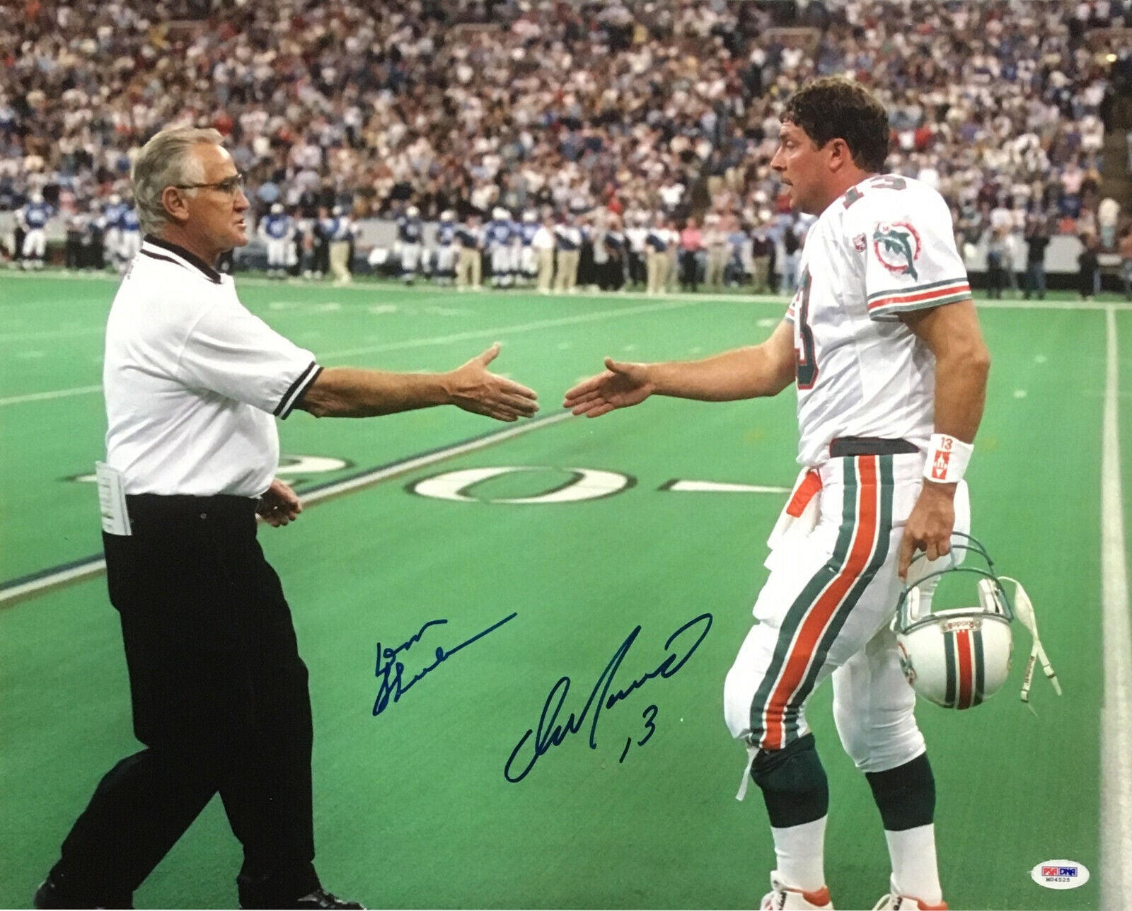 Dan Marino Don Shula Dolphins signed 16x20 photo framed 2 auto HOF