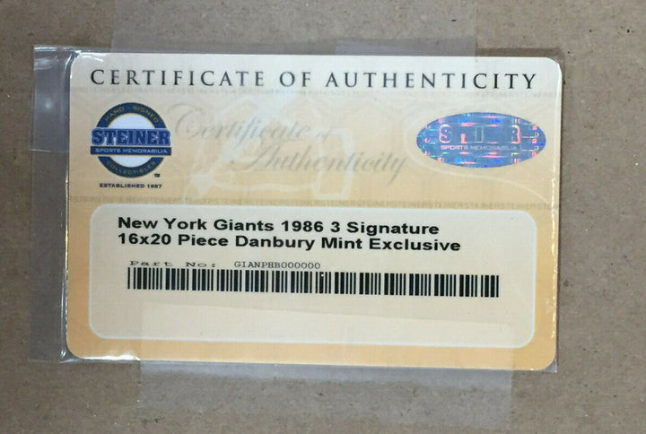 1986 Giants Super Bowl signed Lawrence Taylor Simms 16x20 photo framed Steiner Image 8
