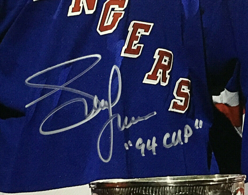 Mark Messier Richter Graves Leetch signed 94 Cup 16x20 photo framed auto steiner Image 3