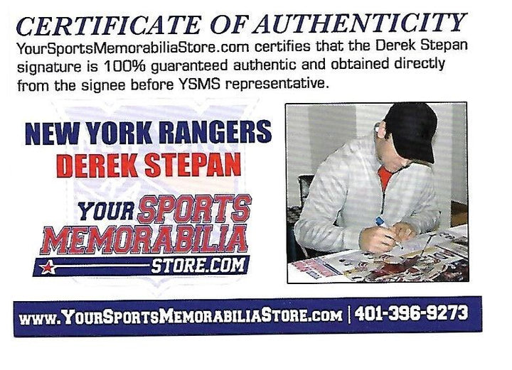 Derek Stepan signed 8x10 photo framed rangers coin autograph ins 21 holo COA Image 4