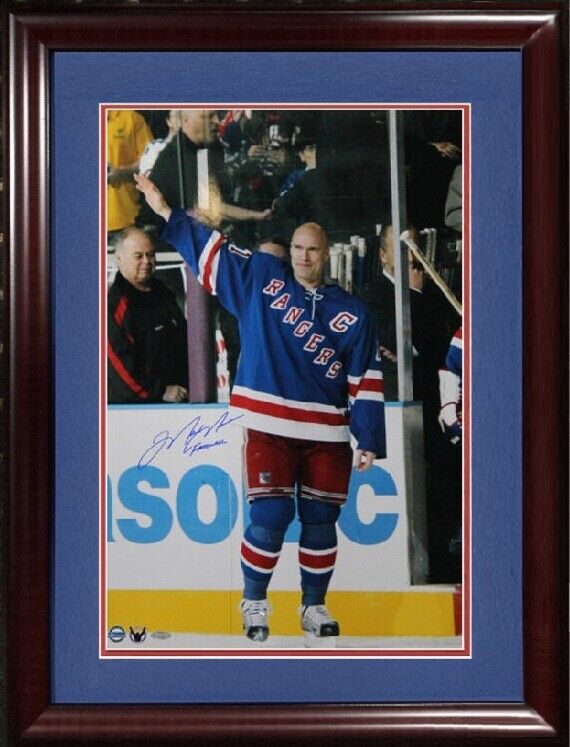 Mark Messier Signed 16x24 Photo INS FAREWELL Framed AUTO FINAL WAVE STEINER COA Image 1