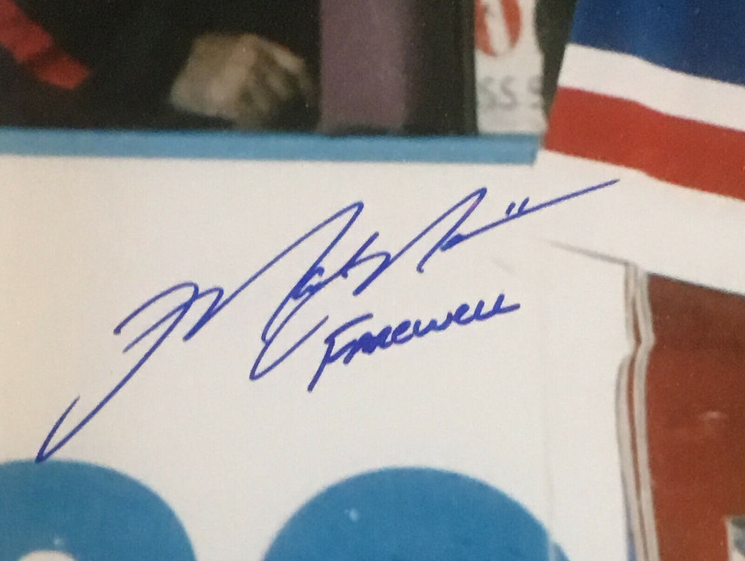 Mark Messier Signed 16x24 Photo INS FAREWELL Framed AUTO FINAL WAVE STEINER COA Image 2