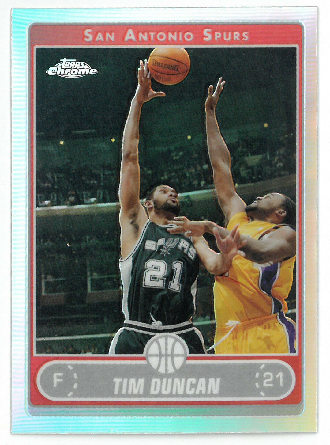Tim Duncan San Antonio Spurs 2006-07 Topps Chrome Refractor Card #2 Image 1