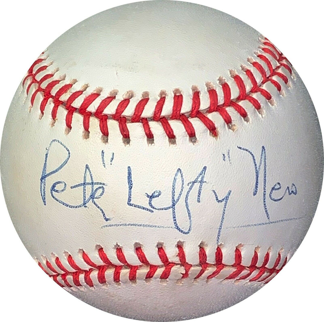 Peter "Lefty" Nero signed ROAL Rawlings OFC AL Baseball very minor tone spot-JSA Image 1