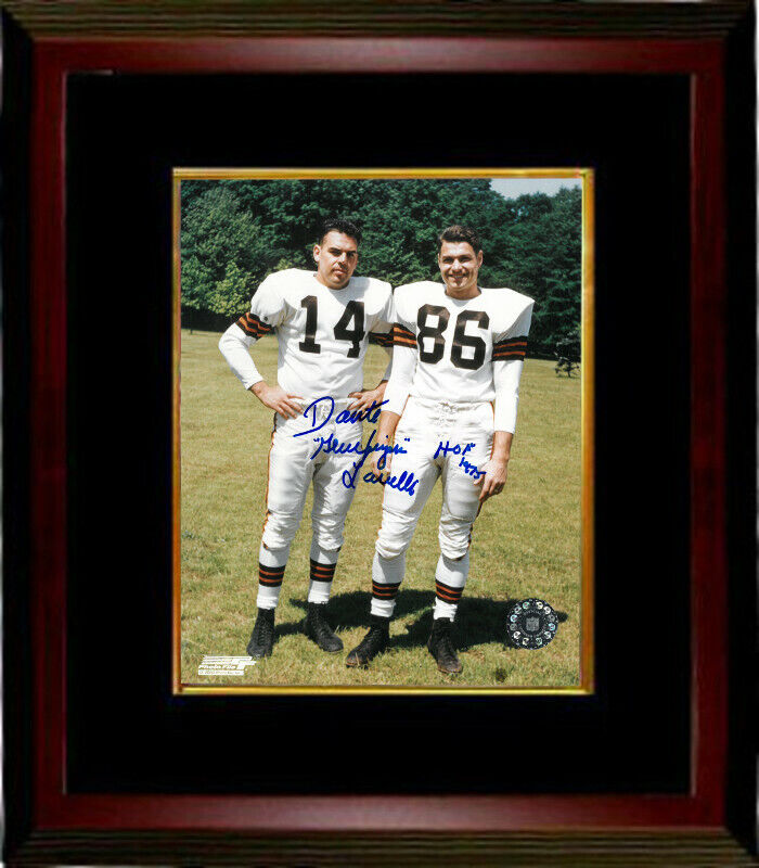 Dante Lavelli signed Cleveland Browns NFL 8x10 Photo Framed Gluefingers/HOF 1975 Image 1