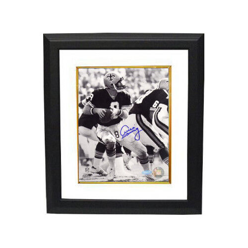 Archie Manning signed New Orleans Saints B&W 8x10 Photo Framed- Steiner Holo Image 1