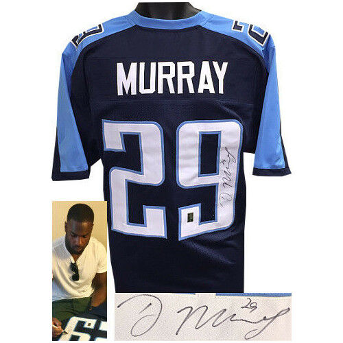 DeMarco Murray signed Navy Blue Custom Stitched Pro Style Football Jersey sig-#9 Image 1