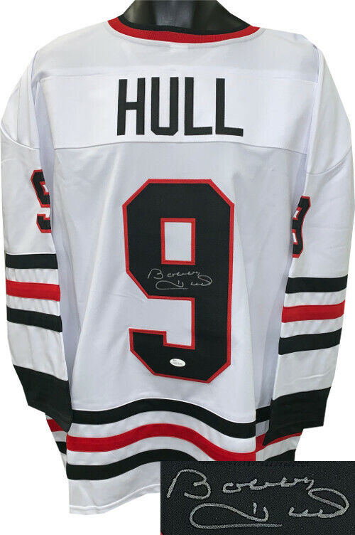 Bobby Hull signed White TB Custom Pro Style Hockey Jersey XL- JSA Witnessed Holo Image 1