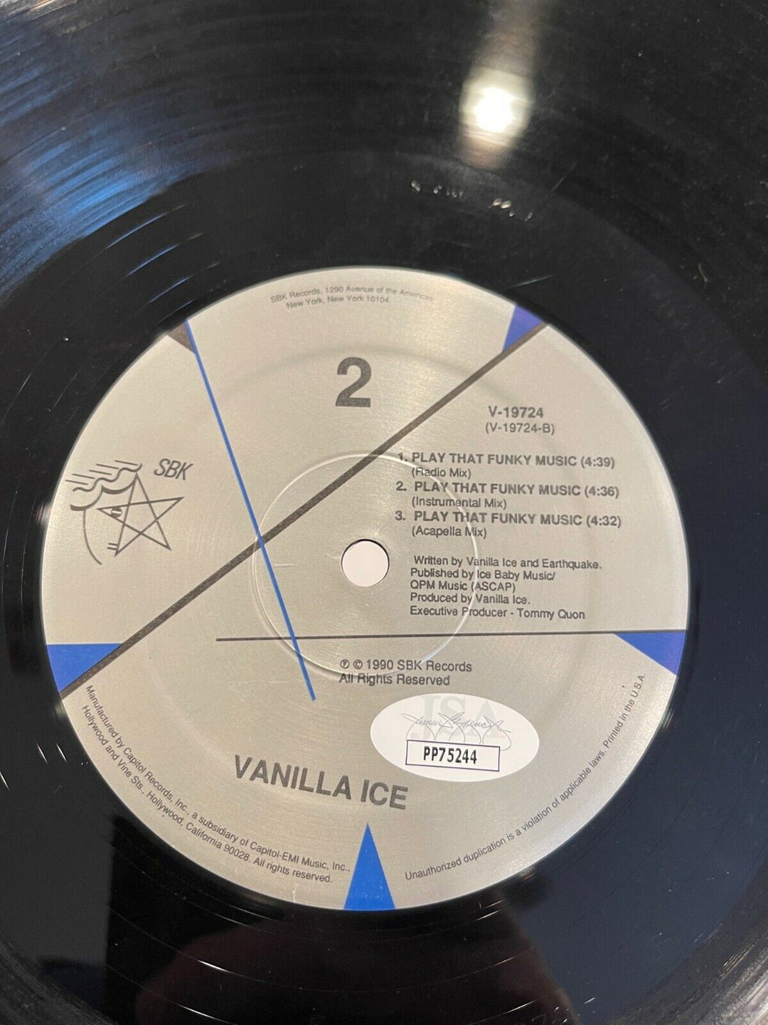 Vanilla Ice signed 1990 Ice Ice Baby 12" Album/6x8 Photo/Sketch Framed 16x20-JSA Image 2