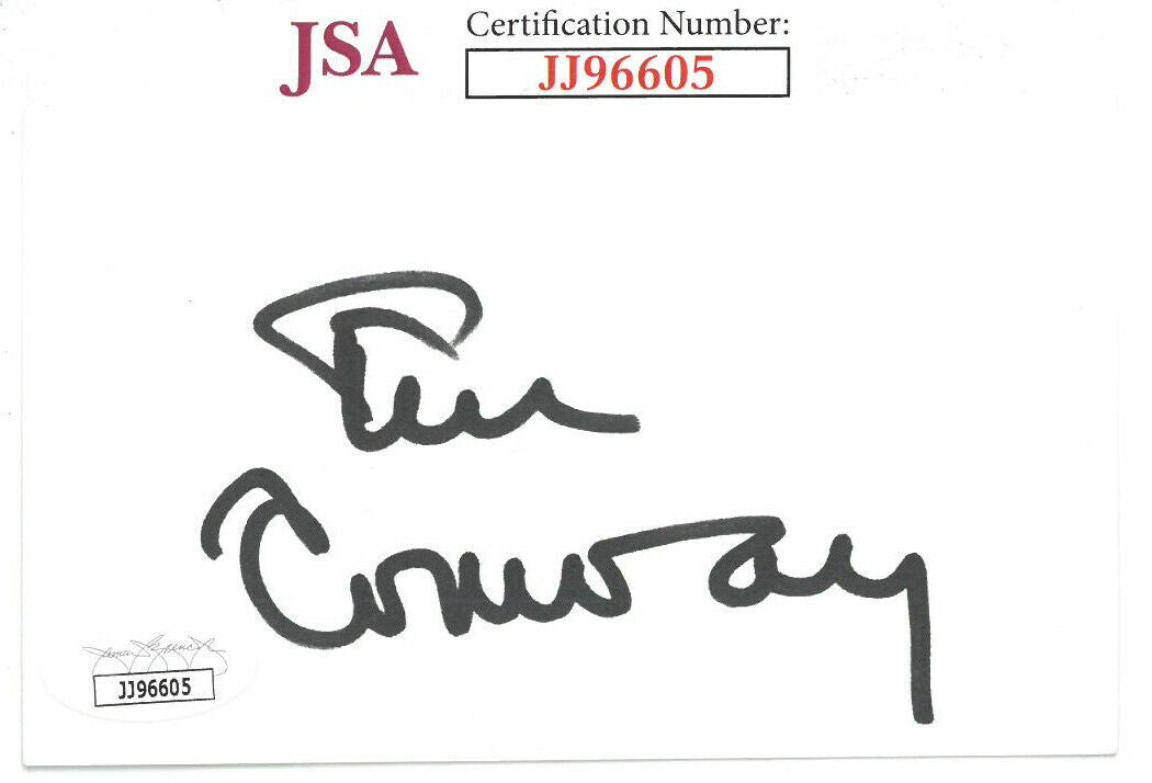 Tim Conway signed 3x5 Index Card JSA #JJ96605 -McHale's Navy/Carol Burnett Show Image 2