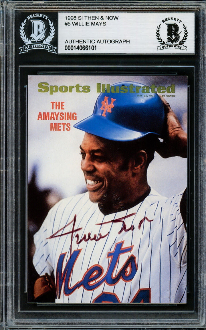 Willie Mays Auto 1998 Fleer Sports Illustrated Card Mets /250 Beckett 14066101 Image 1