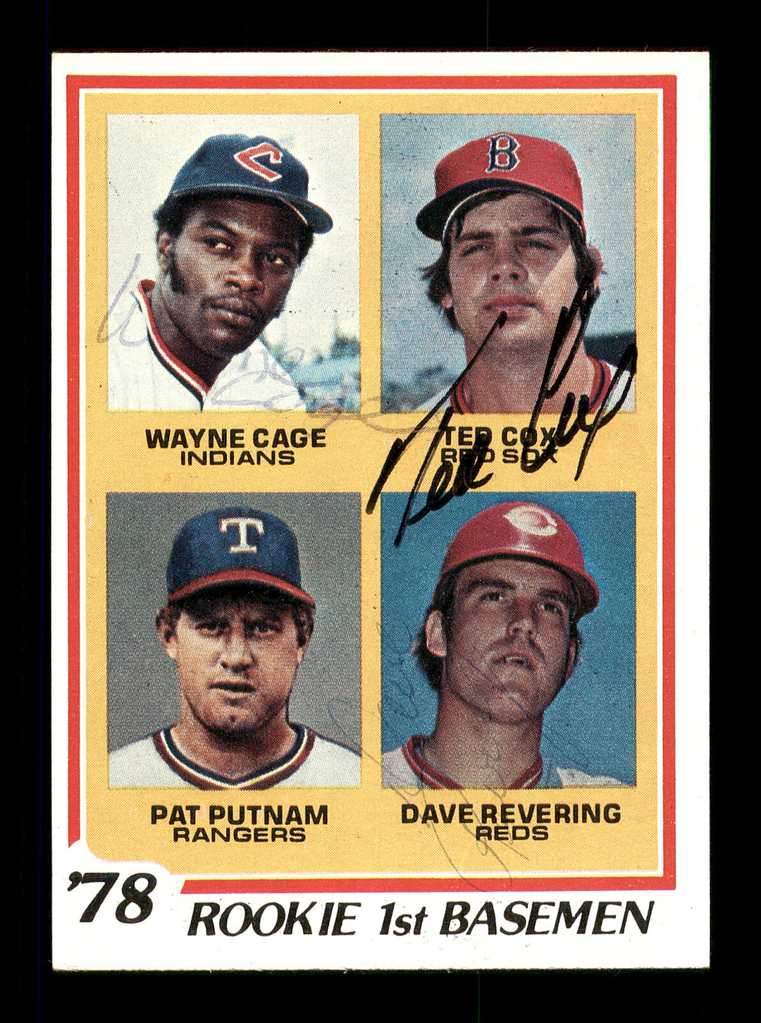 Wayne Cage, Ted Cox & Revering Autographed 1978 Topps Rookie Card 706 167814 Image 1