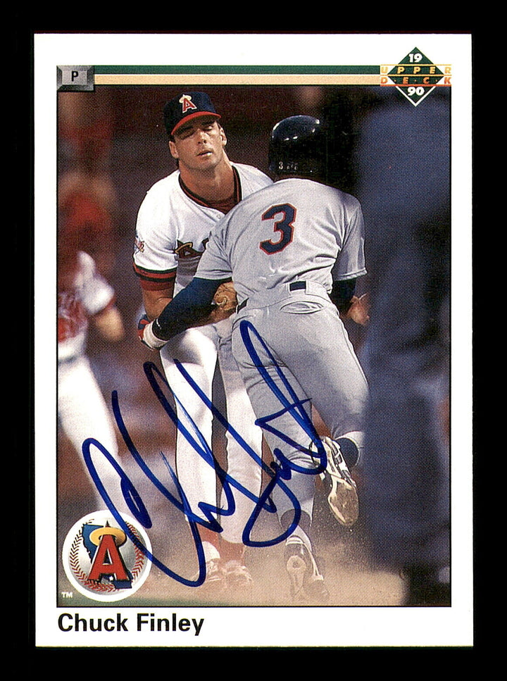 Chuck Finley Autographed Signed 1990 Upper Deck Card #667 Angels 184047 Image 1