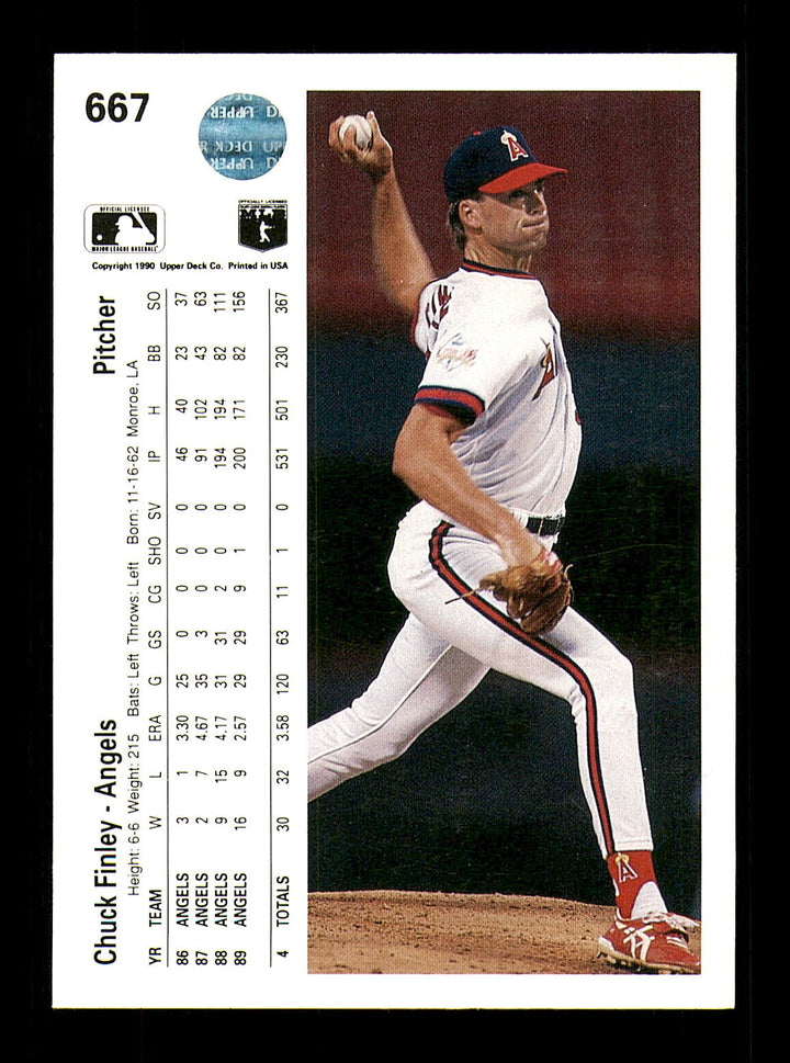 Chuck Finley Autographed Signed 1990 Upper Deck Card #667 Angels 184047 Image 2