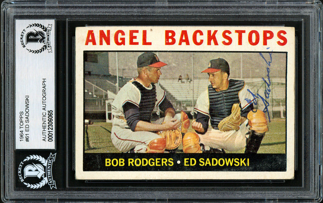 Ed Sadowski Autographed 1964 Topps Card #61 Los Angeles Angels Beckett 12306065 Image 1