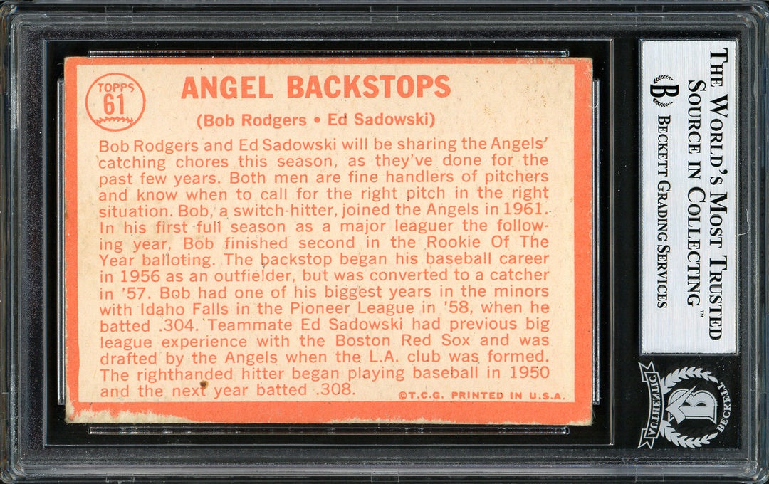 Ed Sadowski Autographed 1964 Topps Card #61 Los Angeles Angels Beckett 12306065 Image 2