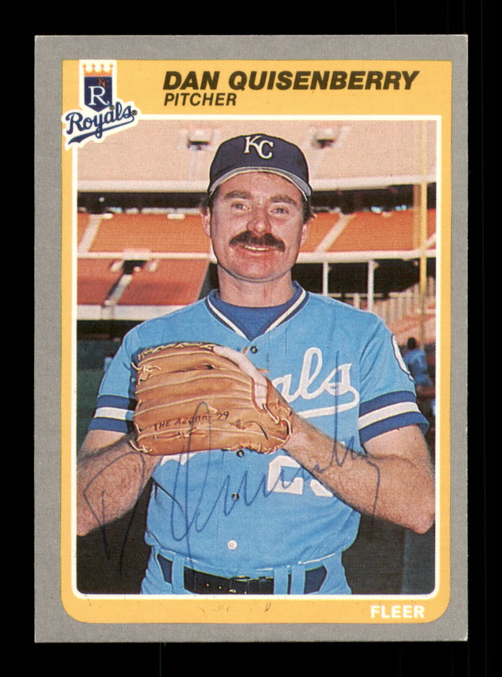 Dan Quisenberry Authentic Autographed Signed 1985 Fleer Card #211 Royals 187924 Image 3