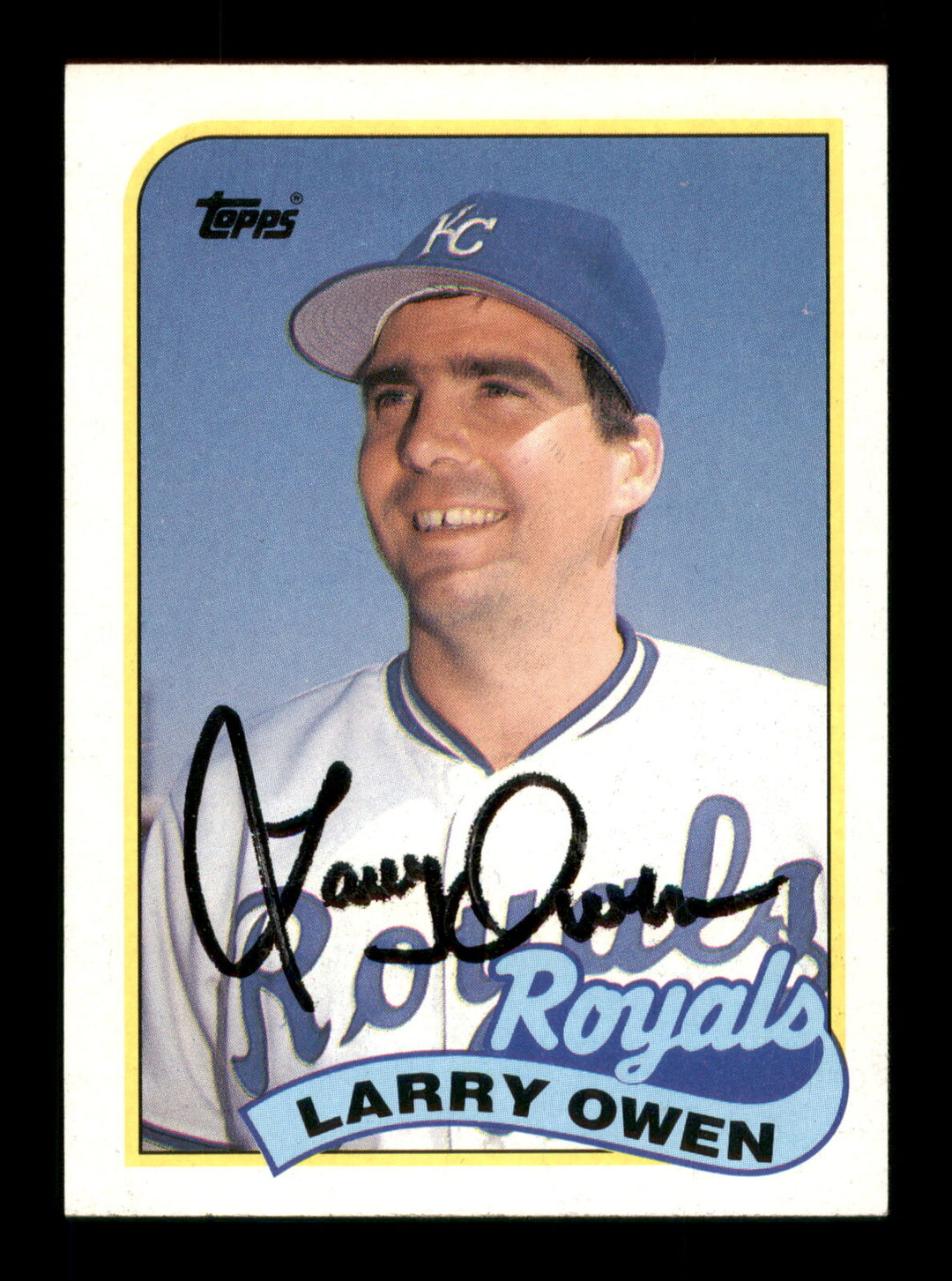 Larry Owen Autographed Signed 1989 Topps Card #87 Kansas City Royals 188159 Image 1