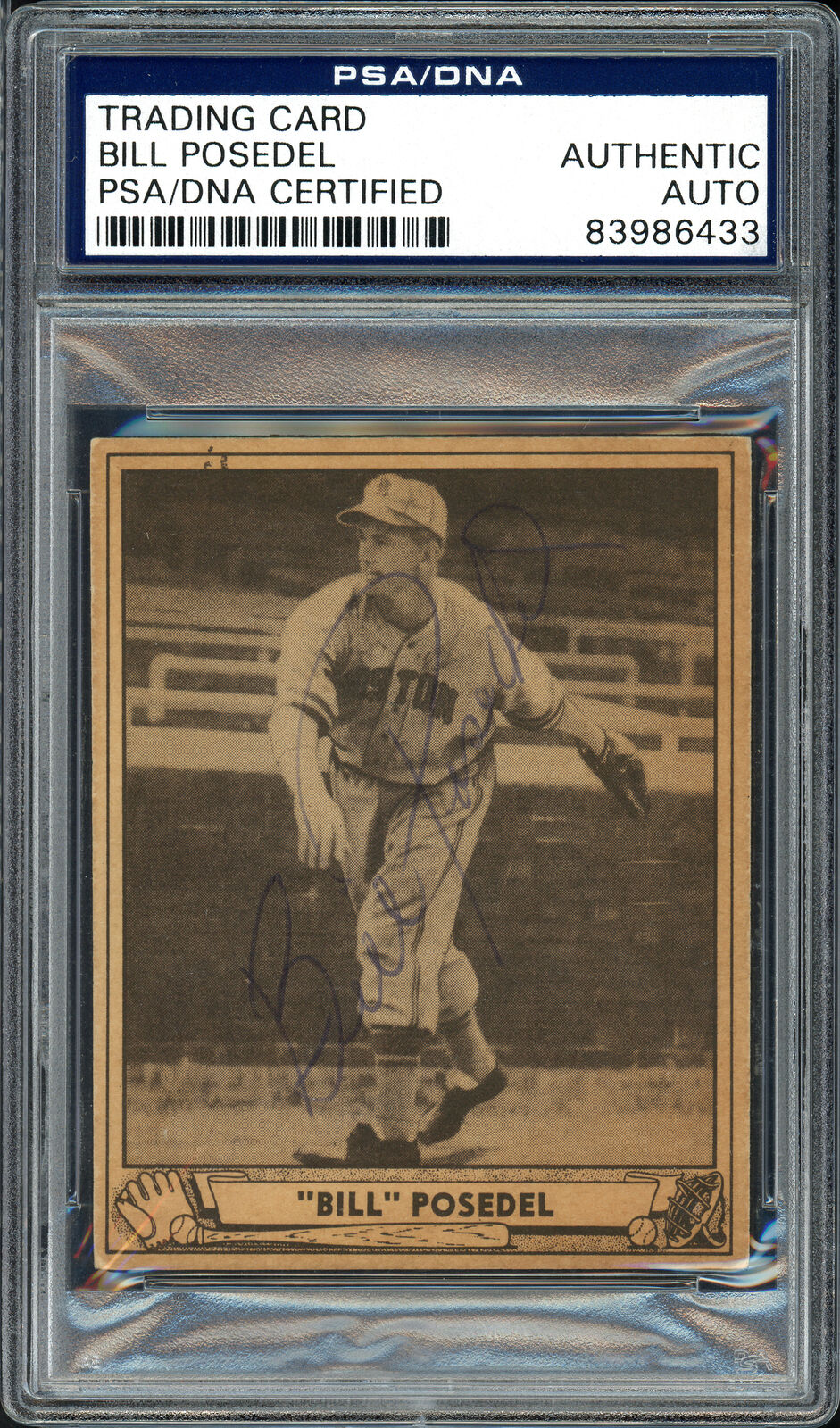 Bill Posedel Autographed 1940 Play Ball Card #58 Boston Braves PSA/DNA 83986433 Image 1