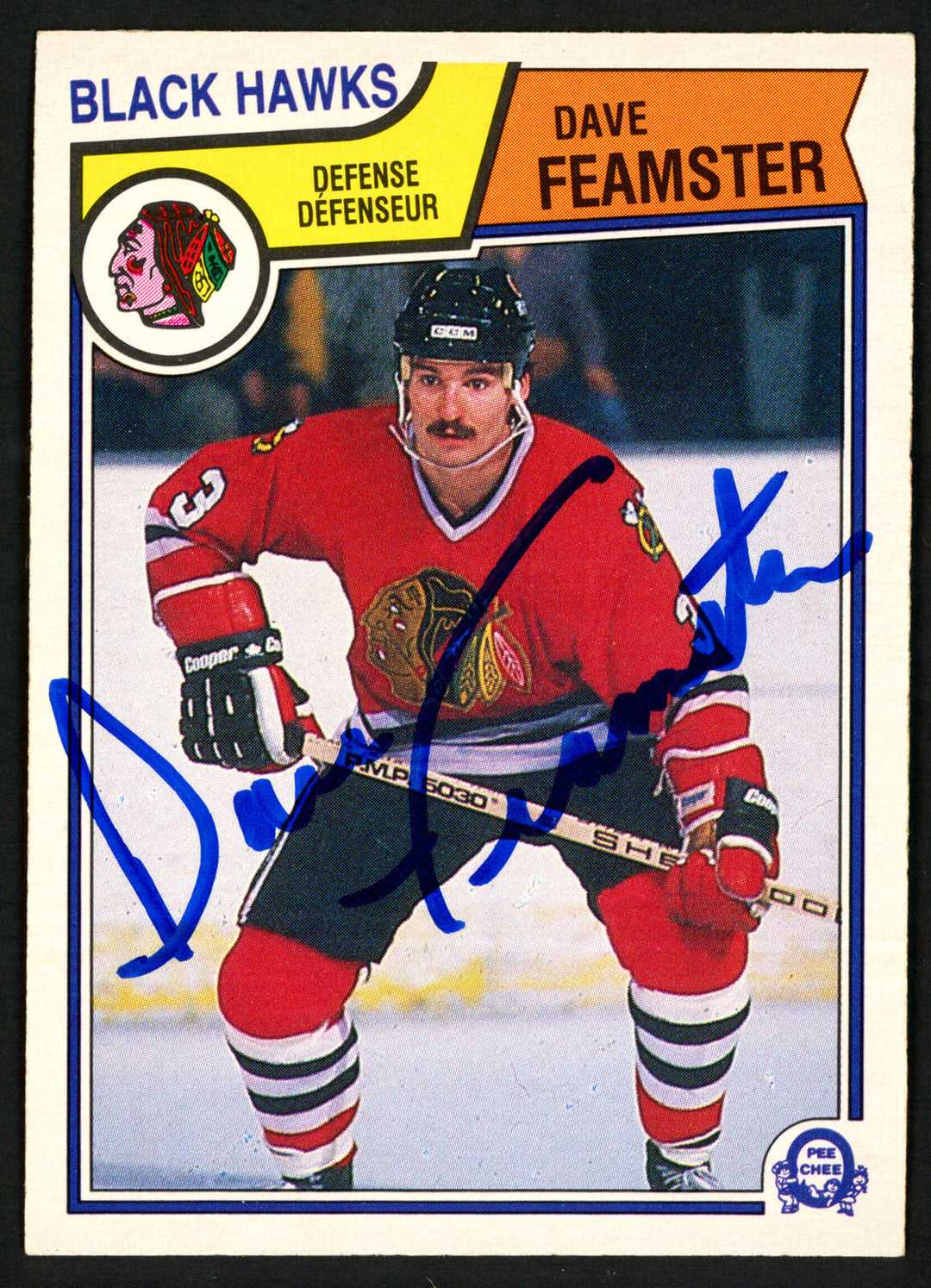 Dave Feamster Autographed 1983-84 O-Pee-Chee Rookie Card #100 Blackhawks 150214 Image 2