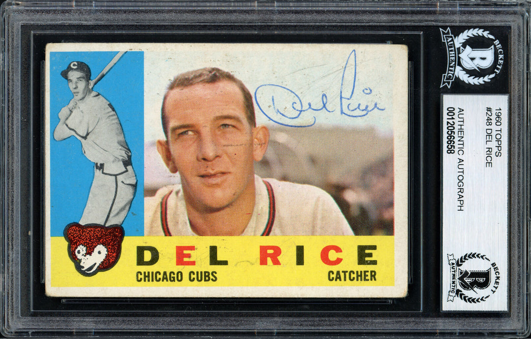 Del Rice Autographed Auto 1960 Topps Card #248 Chicago Cubs Beckett 12056658 Image 1