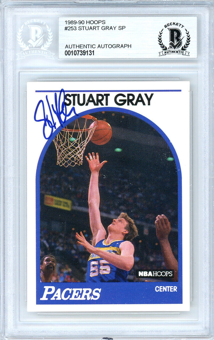 Stuart Gray Autographed Signed 1989-90 Hoops Card #253 Pacers Beckett 10739131 Image 2