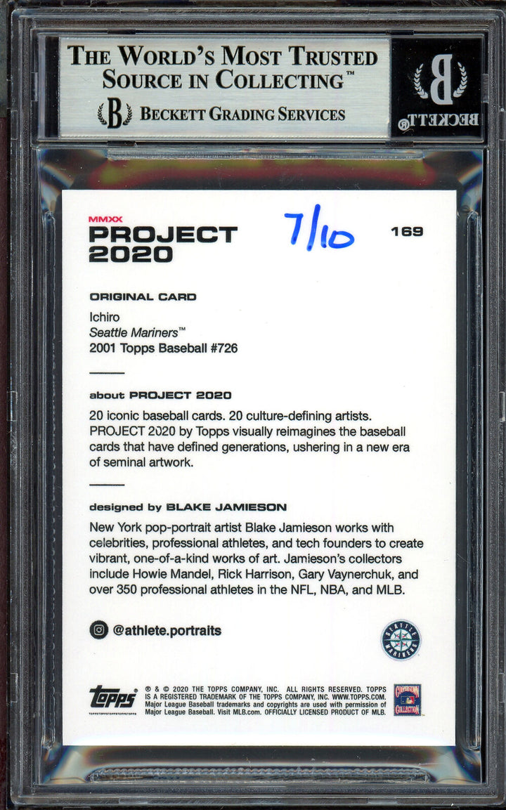 Ichiro Suzuki Auto Topps Project 2020 Blake Jamieson Card 7/10 Beckett 13713808 Image 5