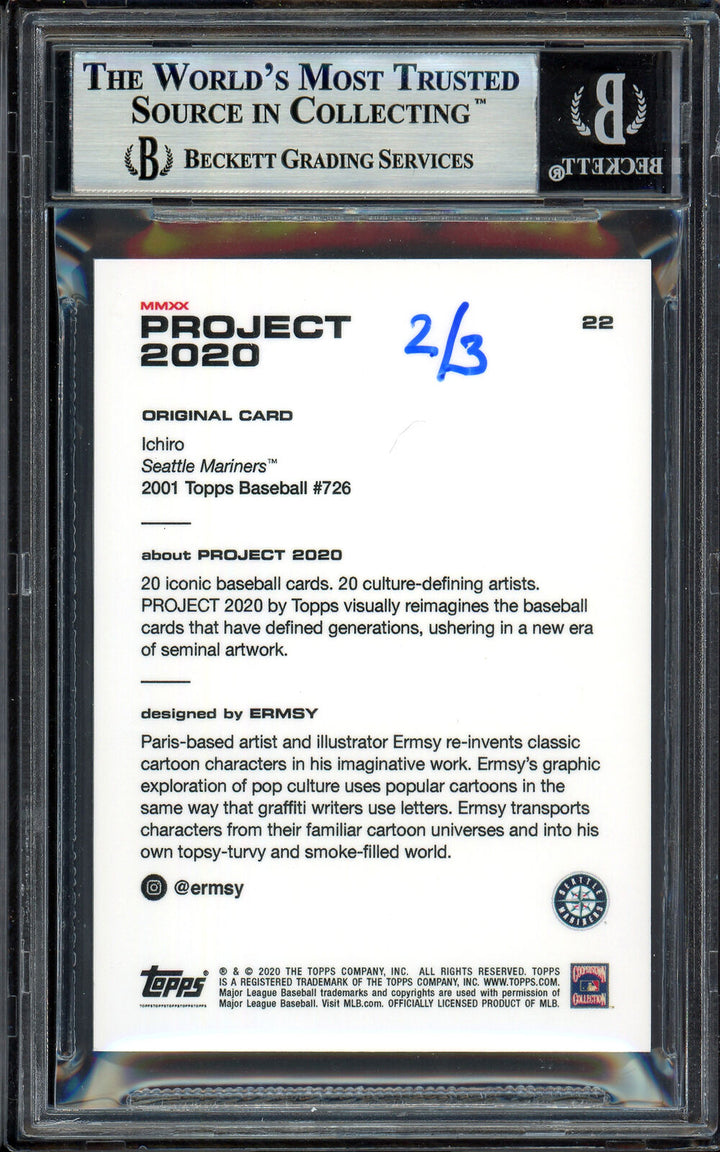 Ichiro Suzuki Autographed Topps Project 2020 Ermsy Card 2/3 Beckett 13714073 Image 4