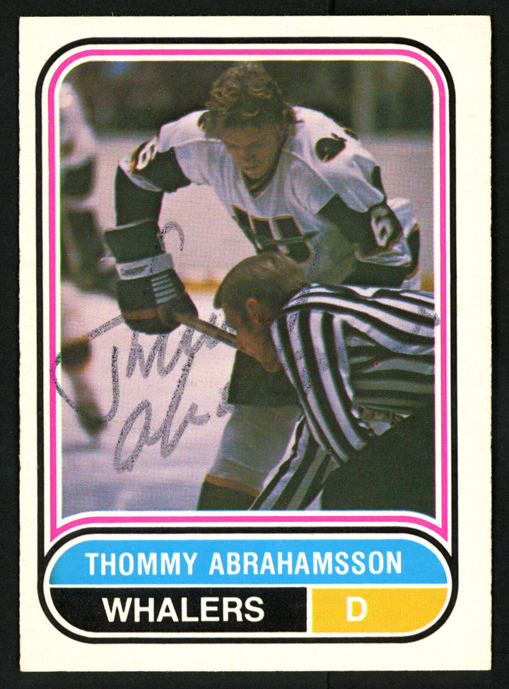 Thommy Abrahamsson Autographed 1975-76 WHA OPC Card New England Whalers 151329 Image 3
