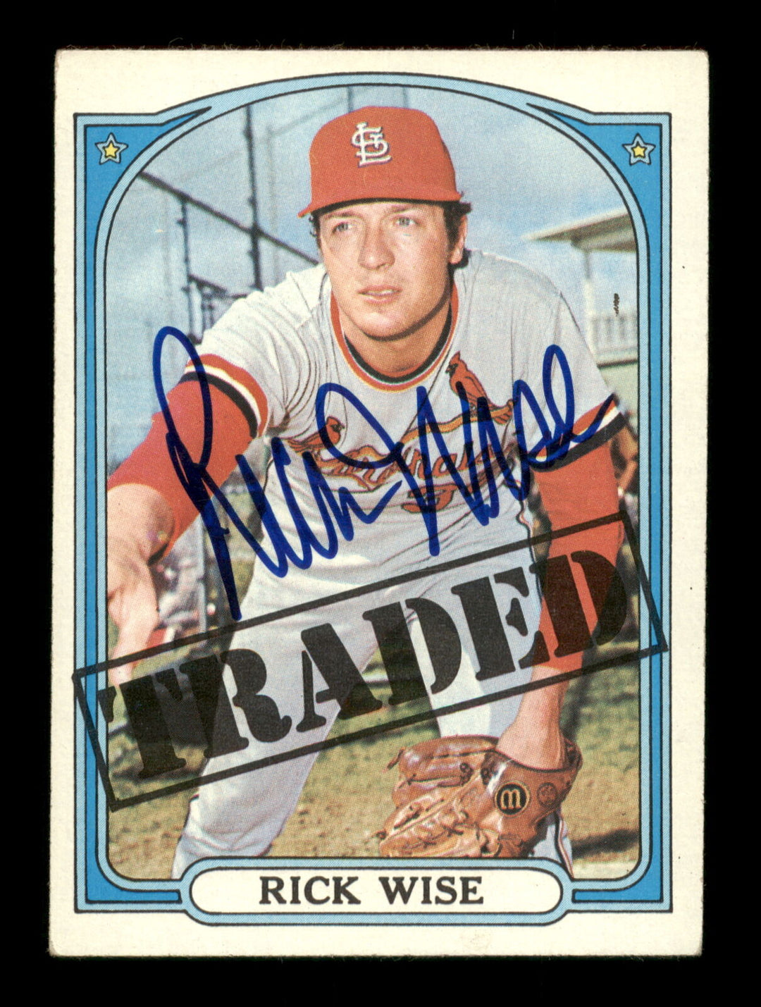 Rick Wise Autographed 1972 Topps Card #756 St. Louis Cardinals Traded 204260 Image 2