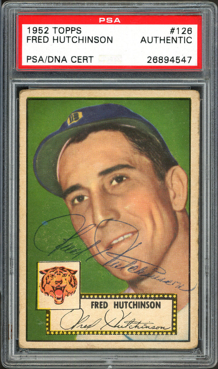 Fred Hutchinson Autographed Signed 1952 Topps Card #126 Tigers PSA/DNA 26894547 Image 4