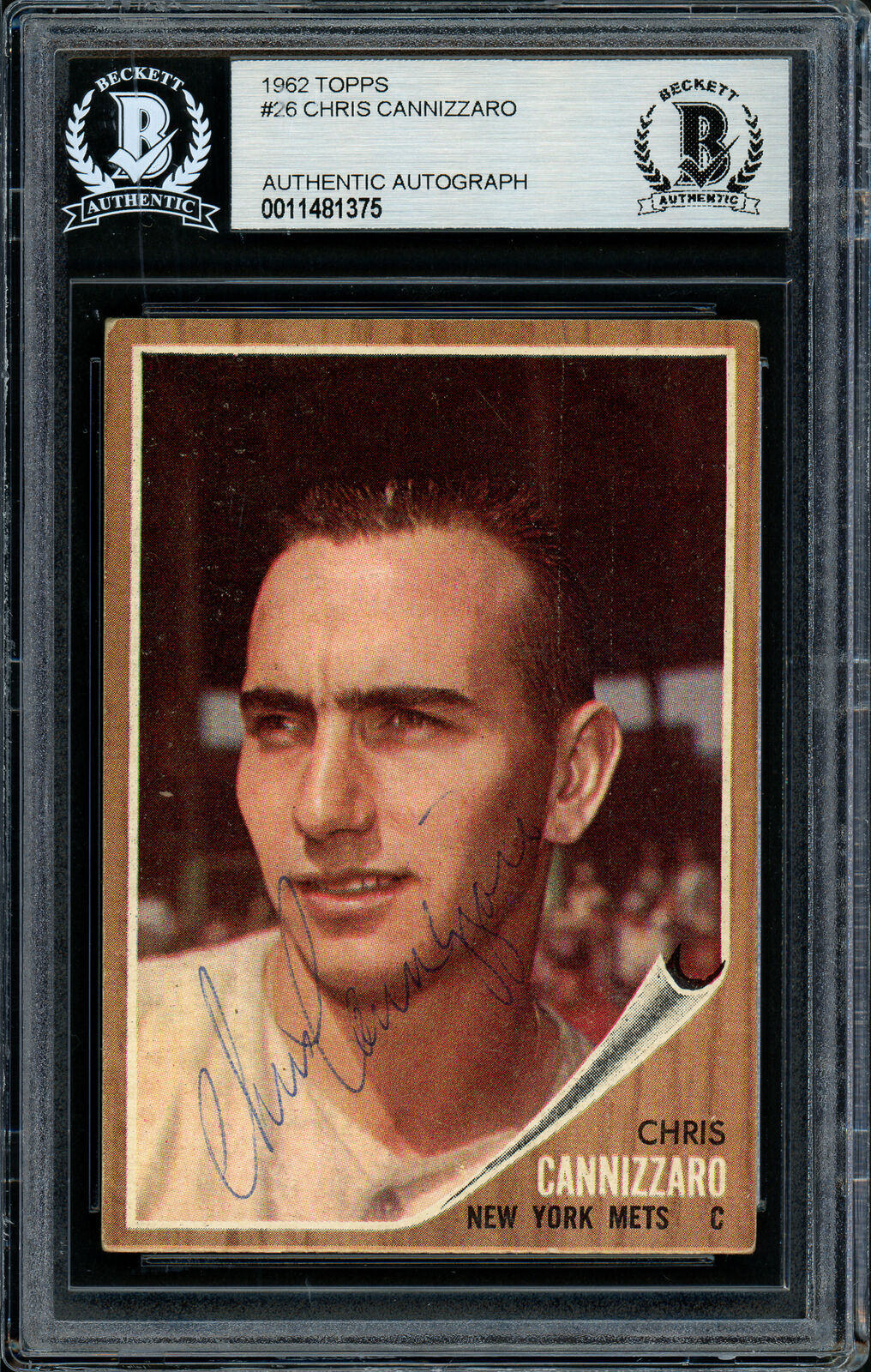 Chris Cannizzaro Autographed Signed 1962 Topps Card #26 Mets Beckett 11481375 Image 4