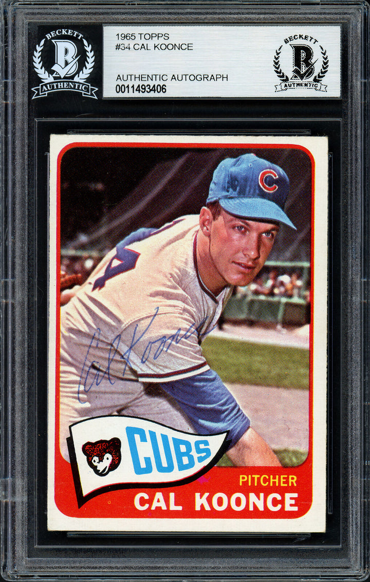Cal Koonce Autographed Signed 1965 Topps Card #34 Cubs Beckett 11493406 Image 1