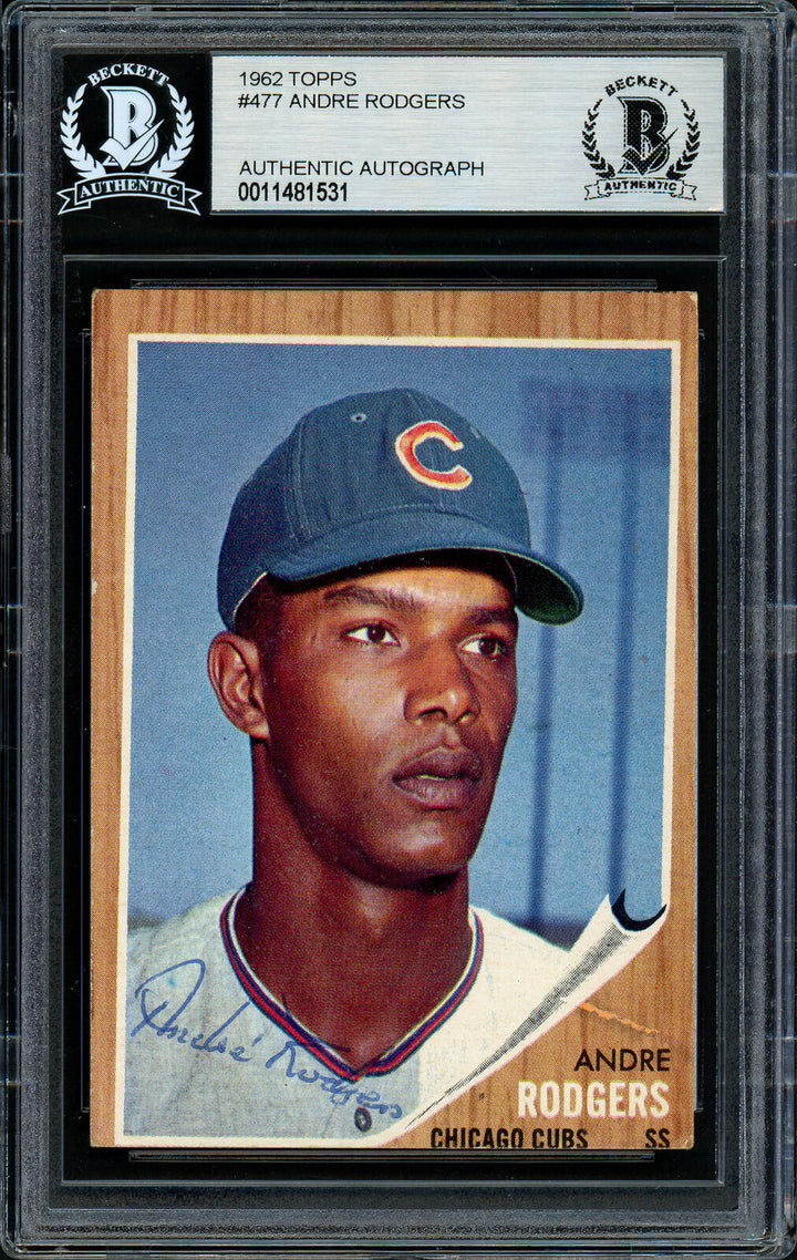 Andre Rodgers Autographed Signed 1962 Topps Card #477 Cubs Beckett 11481531 Image 1