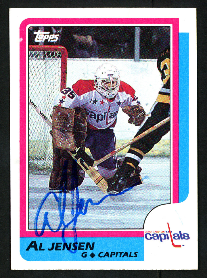 Al Jensen Autographed Signed 1986-87 Topps Card #135 Washington Capitals 152005 Image 2