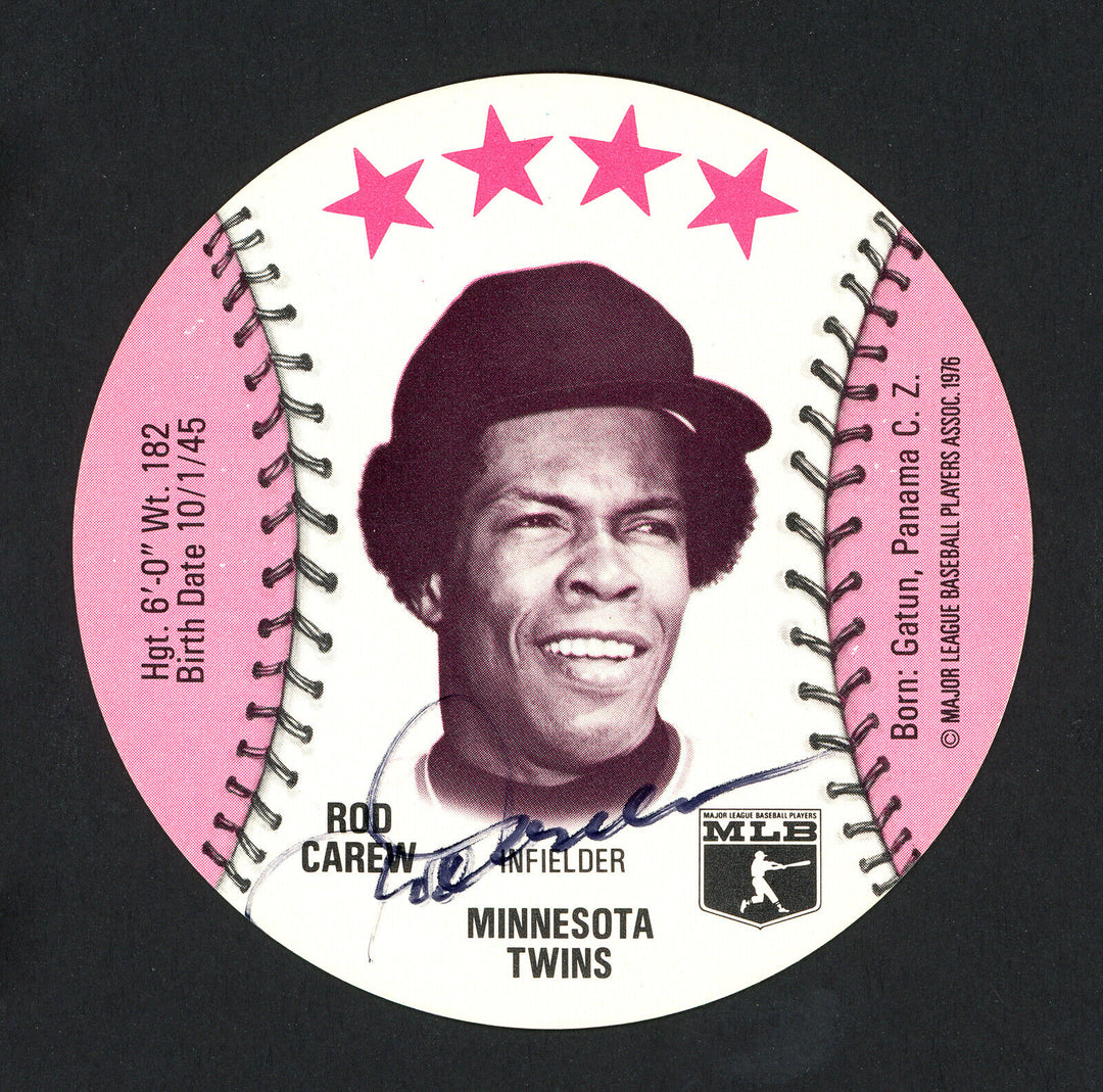 Rod Carew Autographed Signed 1976 MSA Orbaker's Disc Minnesota Twins 161209 Image 1