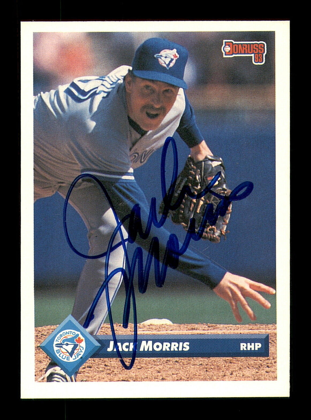 Jack Morris Autographed Signed 1993 Donruss Card #351 Toronto Blue Jays 184614 Image 2
