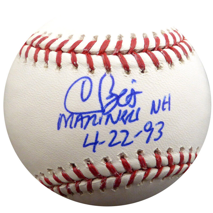CHRIS BOSIO AUTOGRAPHED MLB BASEBALL MARINERS "MARINERS NH 4-22-93" PSA 20921 Image 1