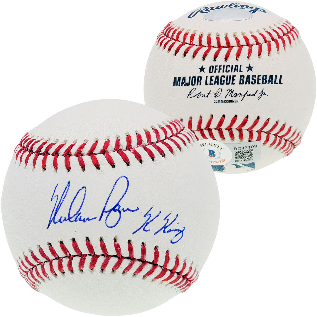 NOLAN RYAN AUTOGRAPHED SIGNED MLB BASEBALL TEXAS RANGERS "K-KING" BECKETT 201275 Image 1