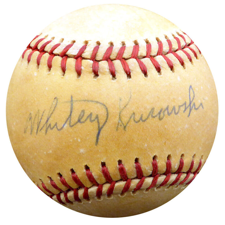 Whitey Kurowski Autographed Feeney NL Baseball Cardinals Beckett COA F29358 Image 1