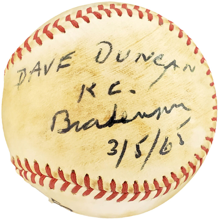 Dave Duncan Autographed Spalding Baseball A's, Vintage Signature Beckett Y93198 Image 4