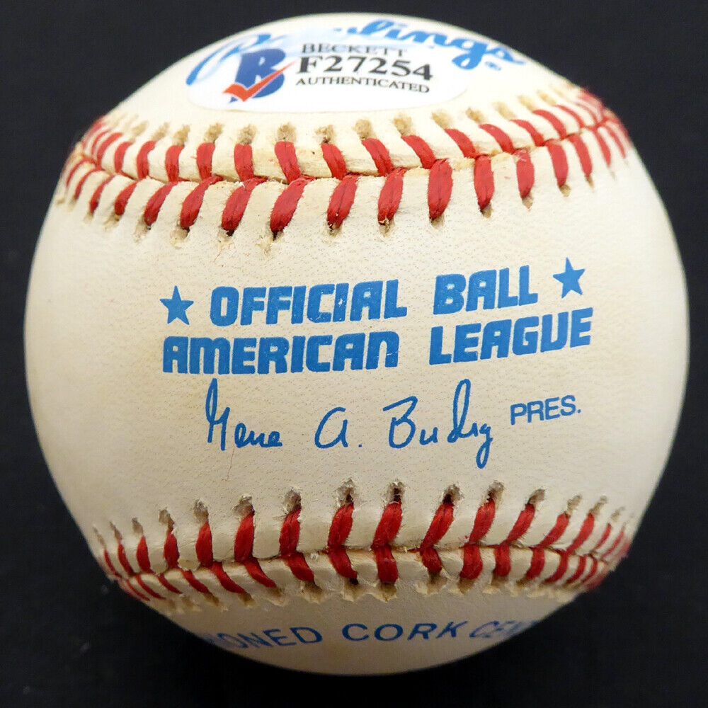 Larry Milbourne Autographed AL Baseball Yankees, Mariners Beckett COA F27254 Image 2