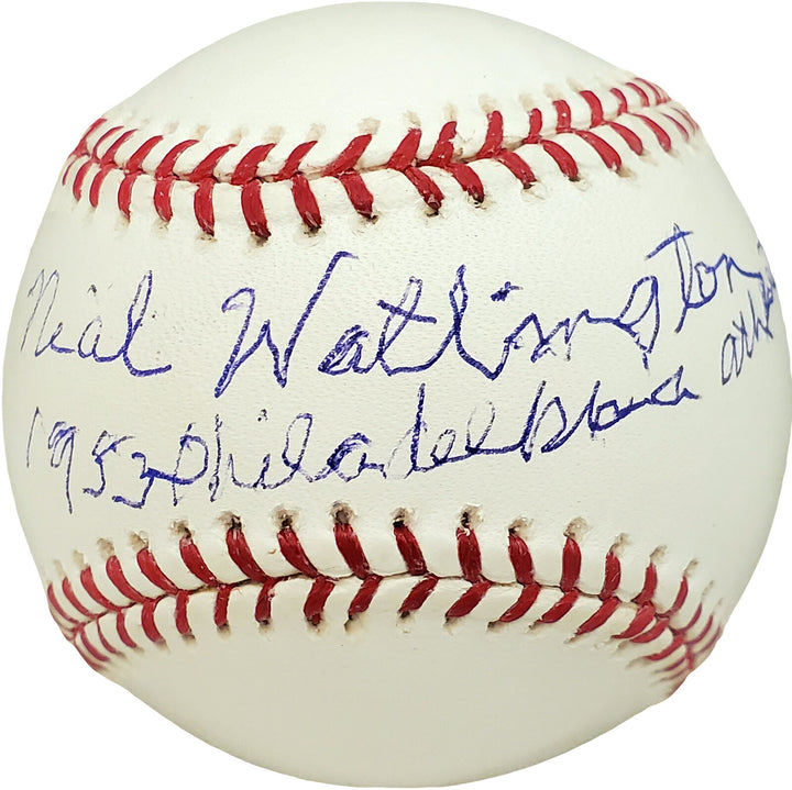 Neal Watlington Autographed Signed MLB Baseball A's "1953 A's" Beckett V68103 Image 4