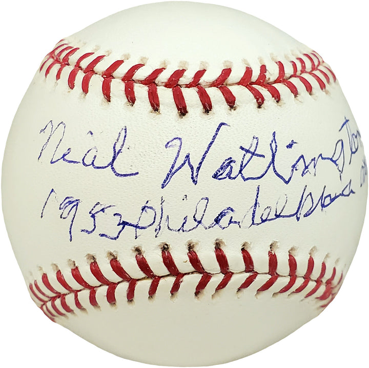 Neal Watlington Autographed Signed MLB Baseball A's "1953 A's" Beckett V68103 Image 5