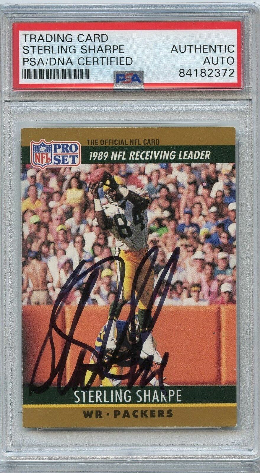 Sterling Sharpe 1990 NFL Pro Set AUTO card PSA Green Bay Packers Signed Image 2