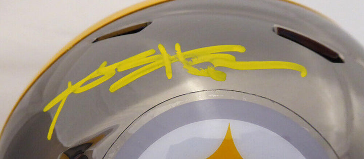 Antonio Brown Autographed Steelers Black Chrome Mini Helmet Smudged BAS #C28752 Image 2