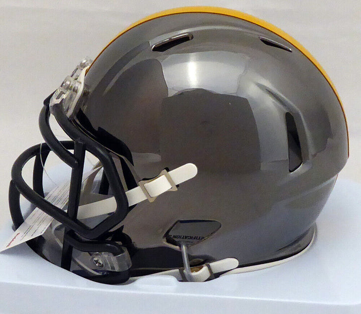 Antonio Brown Autographed Steelers Black Chrome Mini Helmet Smudged BAS #C28752 Image 4