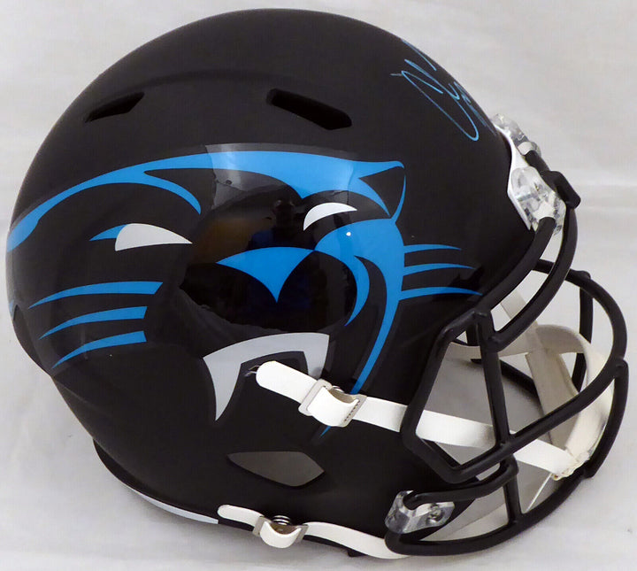Christian McCaffrey Autographed Panthers AMP Full Size Helmet (Scuff) WA47391 Image 2