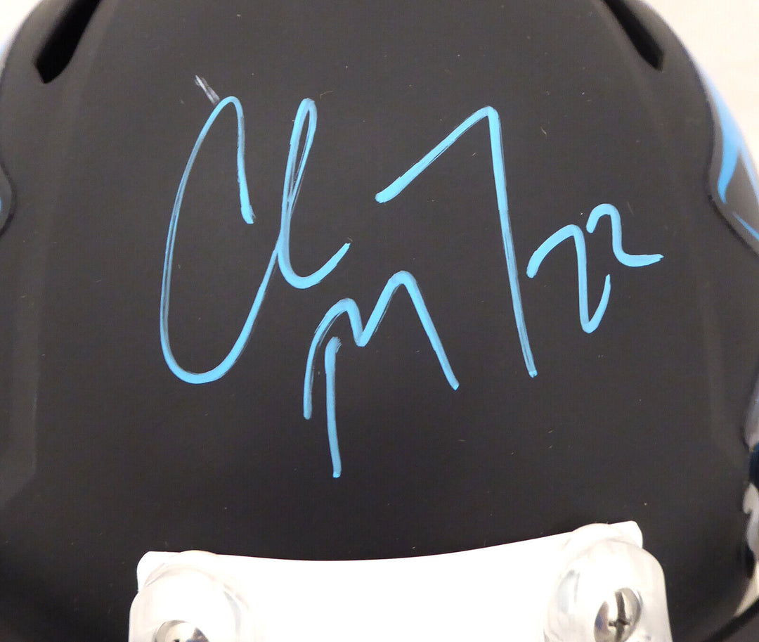 Christian McCaffrey Autographed Panthers AMP Full Size Helmet (Scuff) WA47391 Image 4