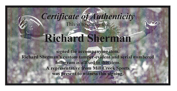 RICHARD SHERMAN AUTOGRAPHED SIGNED FRAMED 16X20 PHOTO SEAHAWKS RS HOLO 90705 Image 7